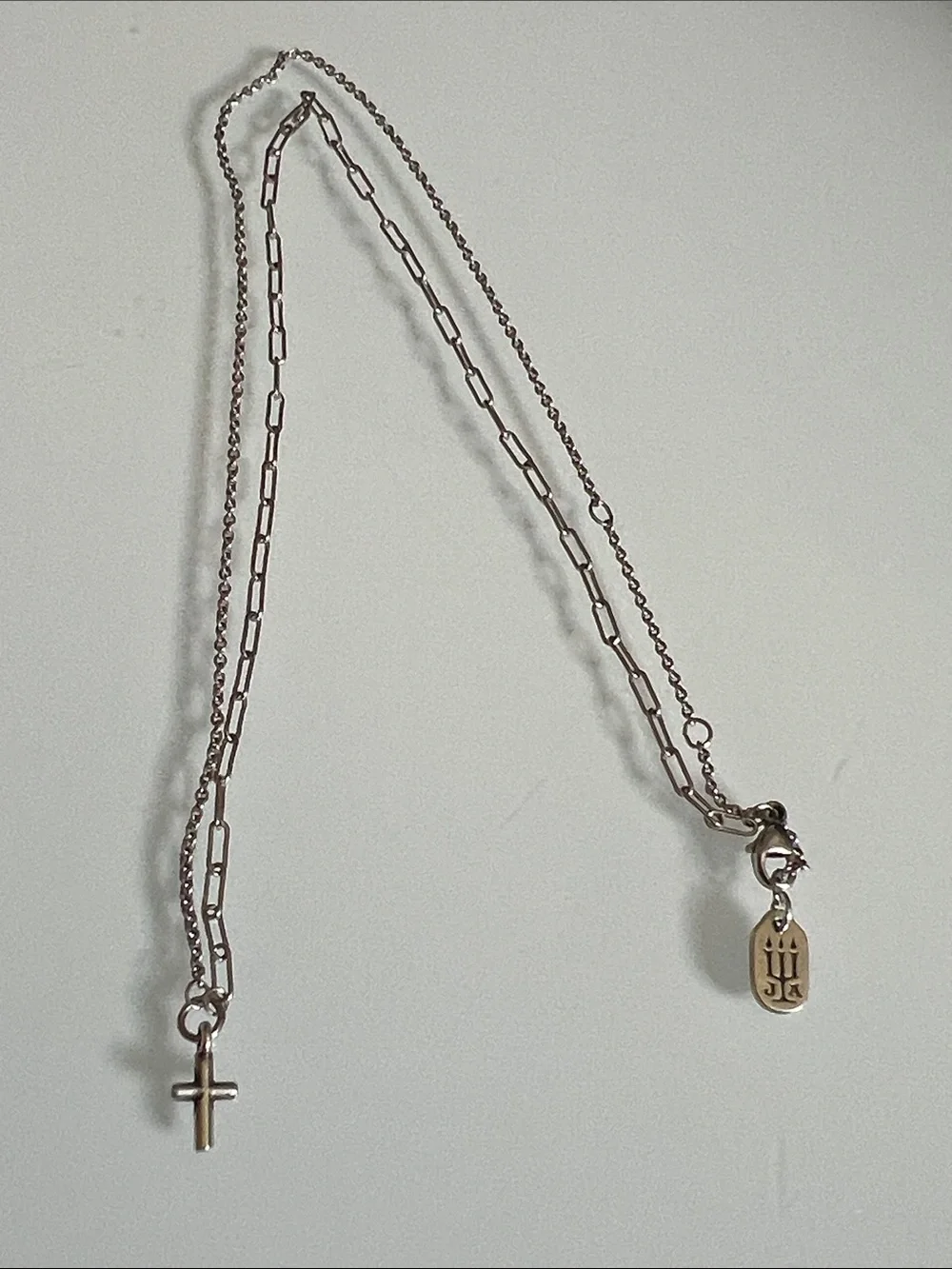 James Avery Paired Chains Cross Necklace